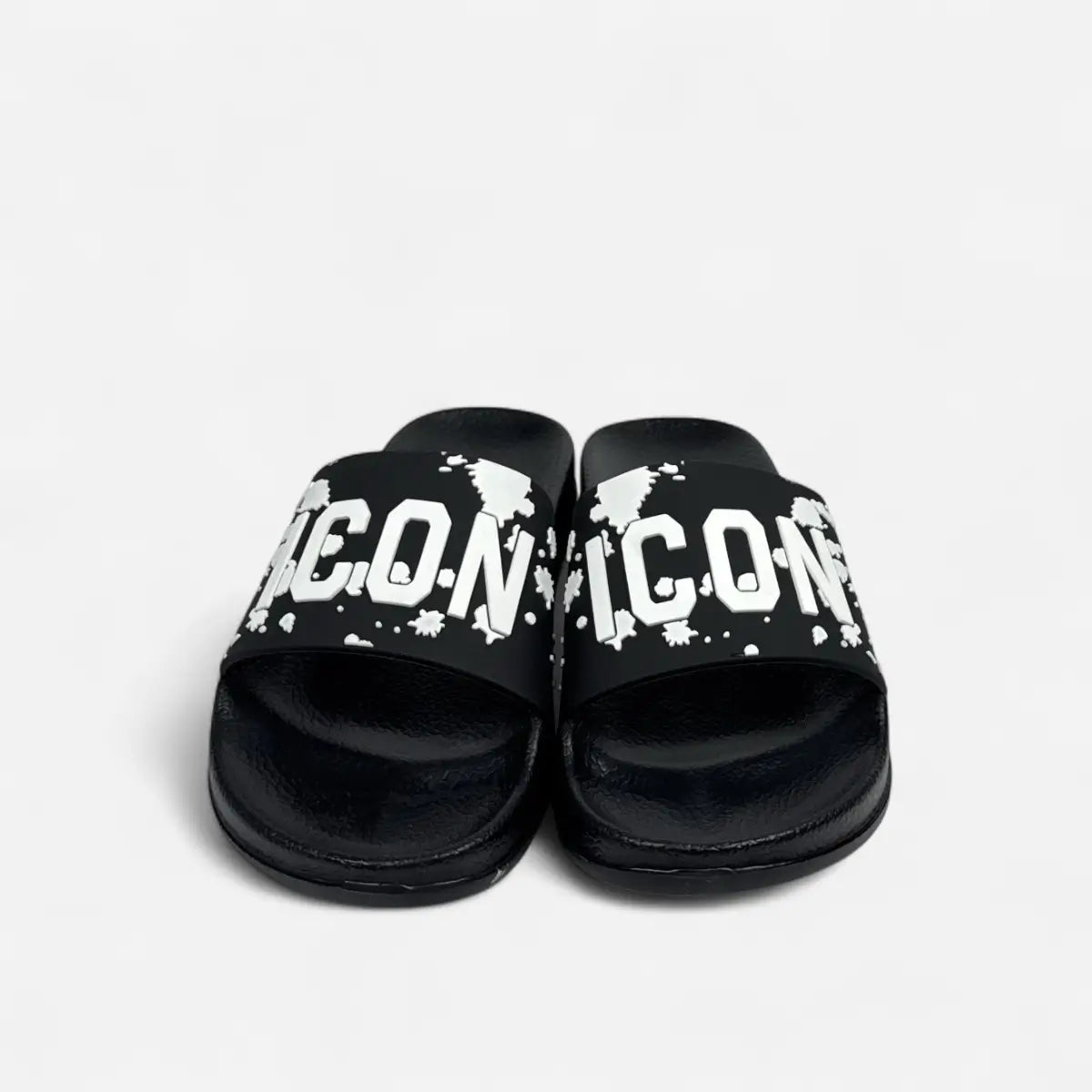 ICON ciabatte uomo Big Logo Camo Paint IC04765TU Black & White