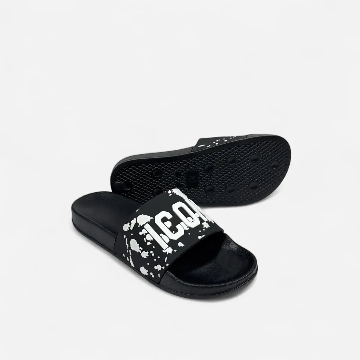 ICON ciabatte uomo Big Logo Camo Paint IC04765TU Black & White