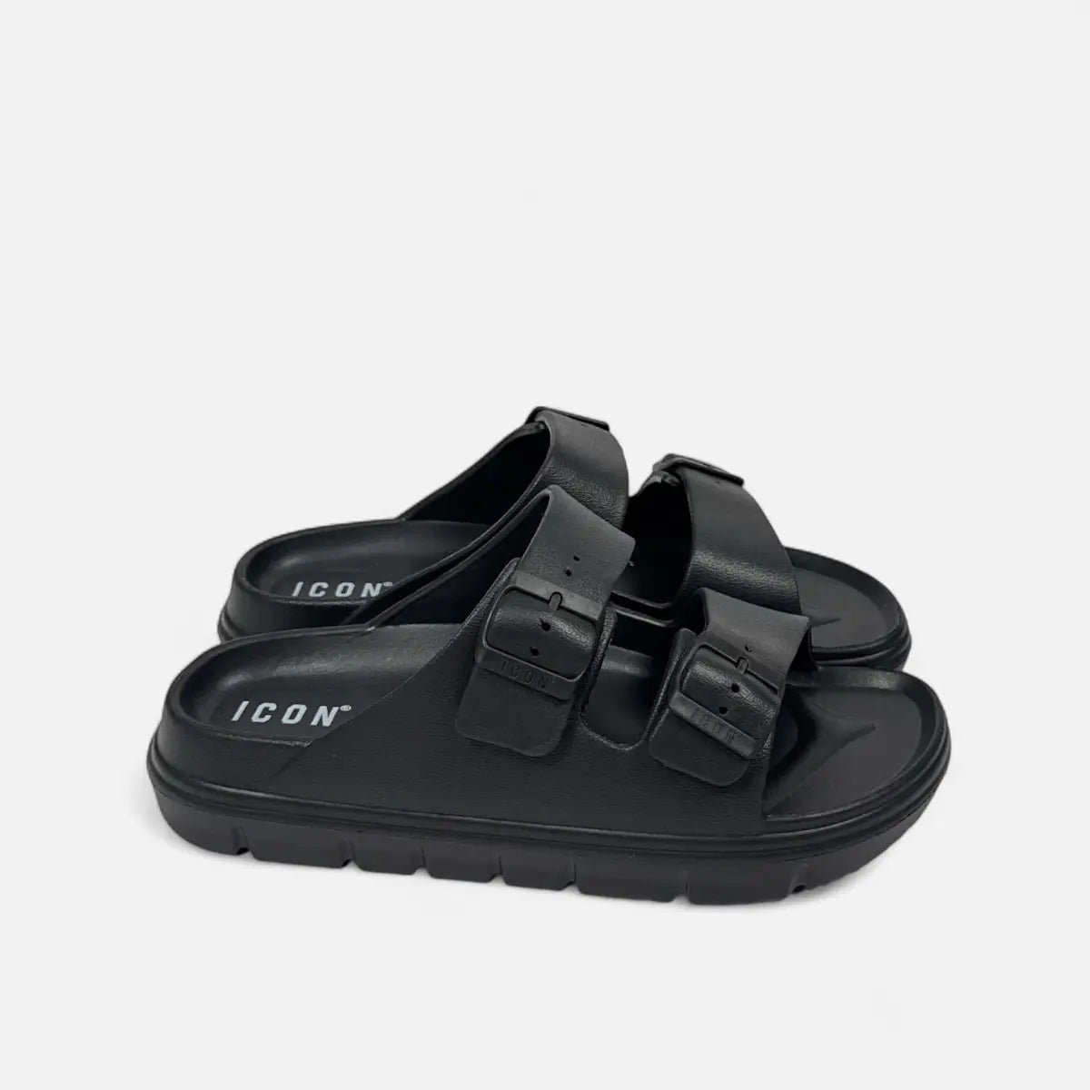 ICON ciabatte uomo doppia fibbia IC03922TU Black