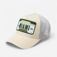 New Era Cappellino 9FORTY Regolabile A-Frame Trucker License Plate MIAMI SUN