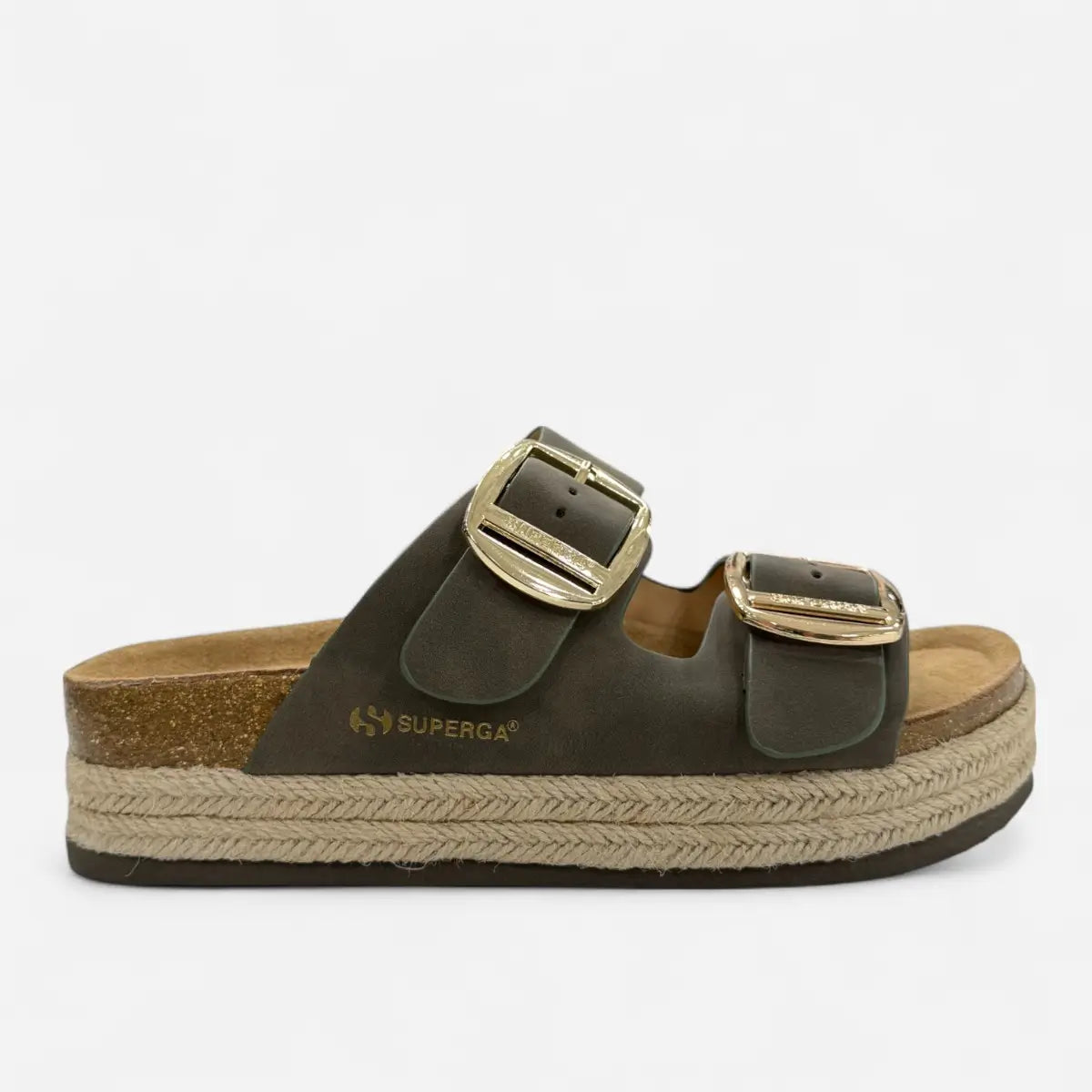 Superga Sandalo Platform donna doppia fibbia S11T228 Verdone