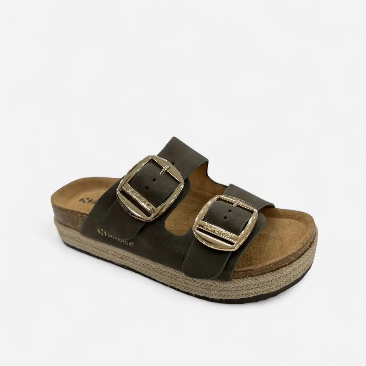 Superga Sandalo Platform donna doppia fibbia S11T228 Verdone