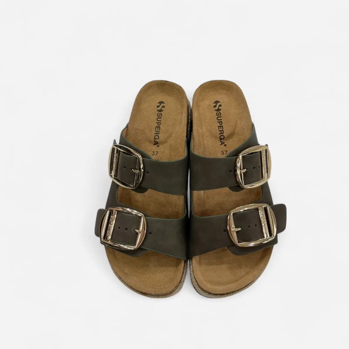 Superga Sandalo Platform donna doppia fibbia S11T228 Verdone