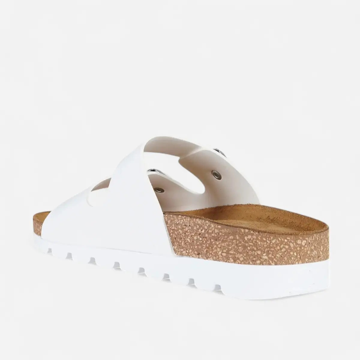 Superga Sandalo Platform donna doppia fibbia Nabuk Bianco