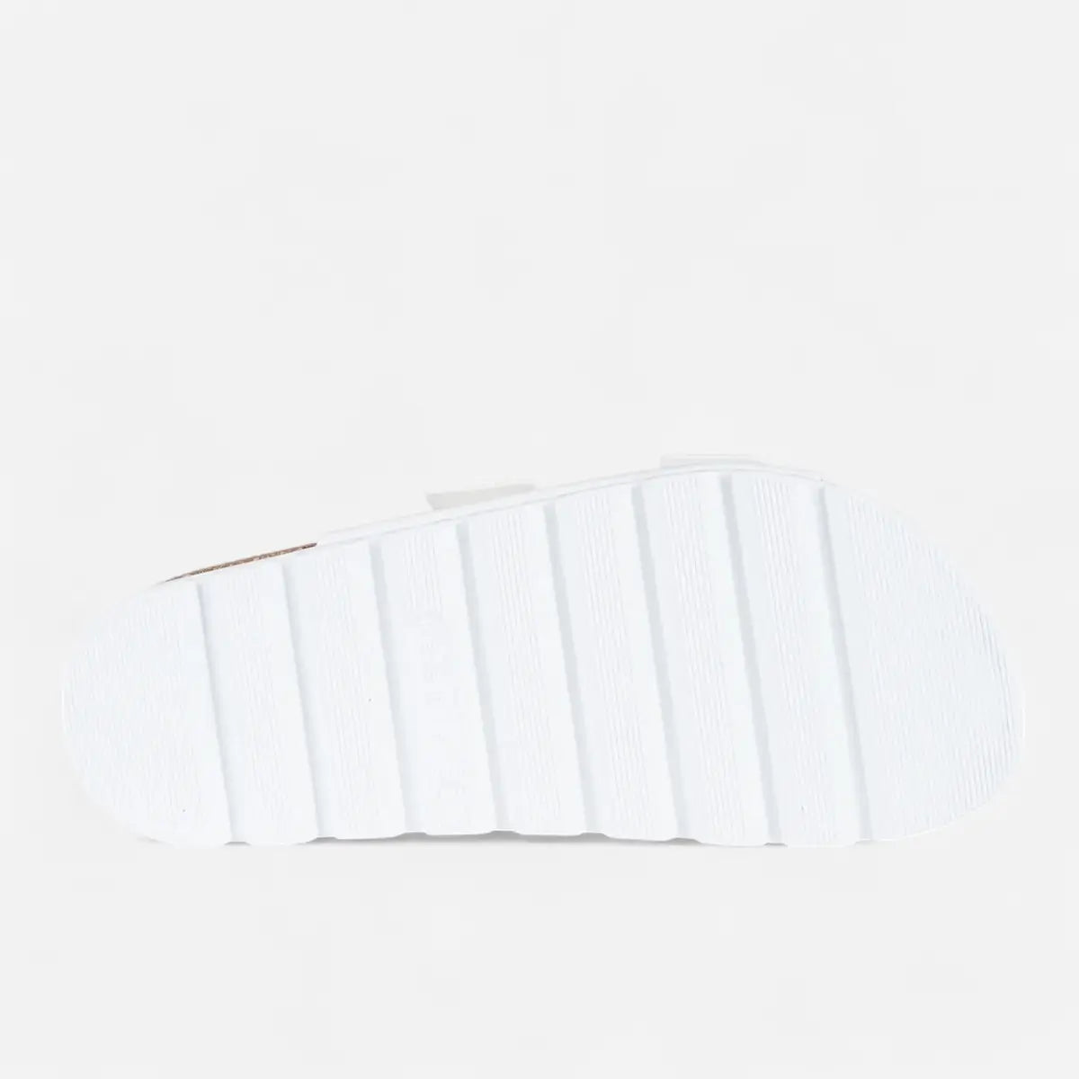 Superga Sandalo Platform donna doppia fibbia Nabuk Bianco