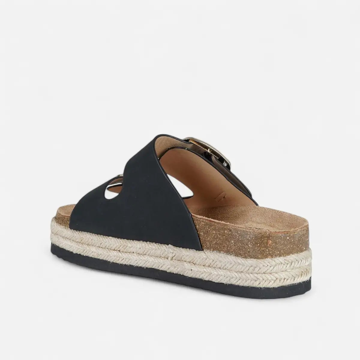 Superga Sandalo Platform donna doppia fibbia S11T228 Nero Gold