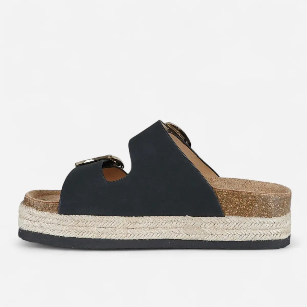 Superga Sandalo Platform donna doppia fibbia S11T228 Nero Gold