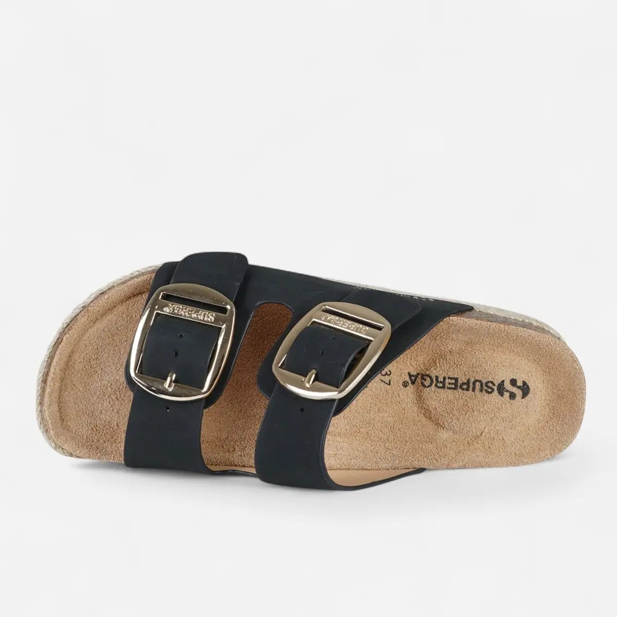 Superga Sandalo Platform donna doppia fibbia S11T228 Nero Gold