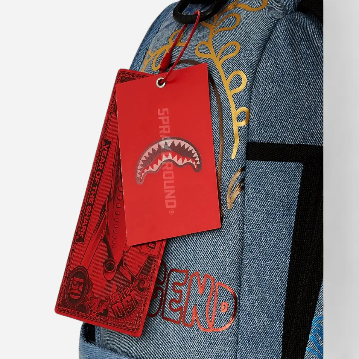 Sprayground Zaino METALLIC PRINTED DENIM SHARK DLXSV