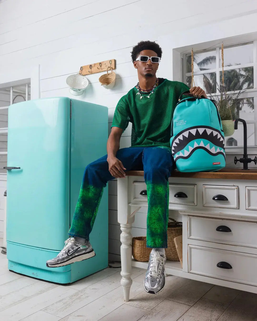 Sprayground Zaino SHARK CENTRAL AQUA DLXSV