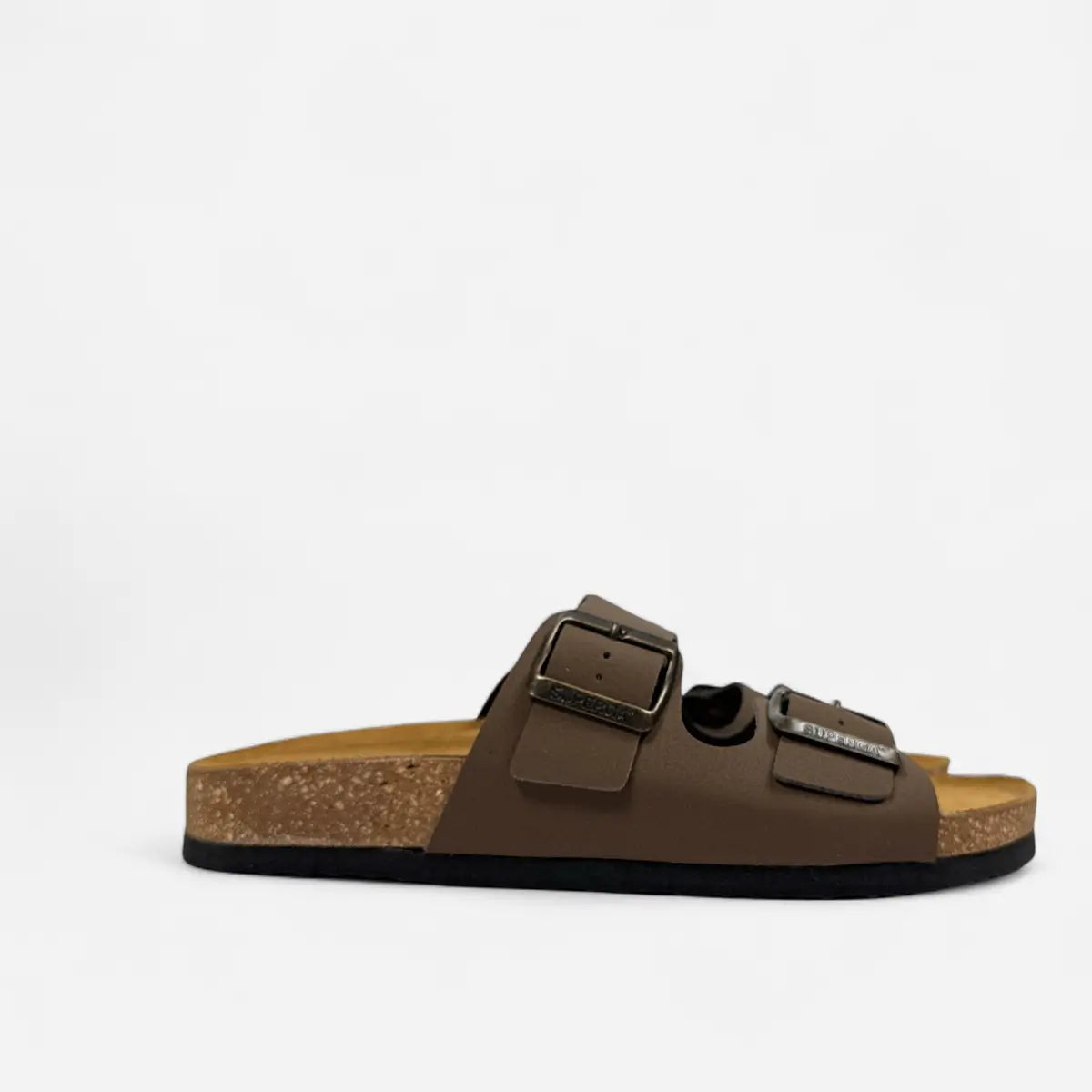 Superga Sandalo donna doppia fibbia Nabuk Marrone