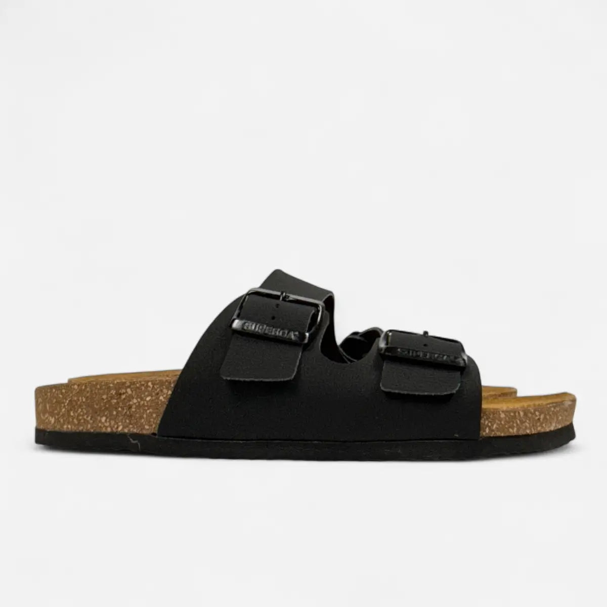 Superga Sandalo donna doppia fibbia Nabuk Nero