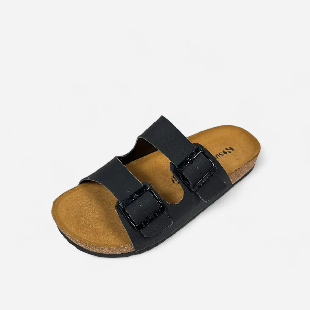 Superga Sandalo donna doppia fibbia Nabuk Nero