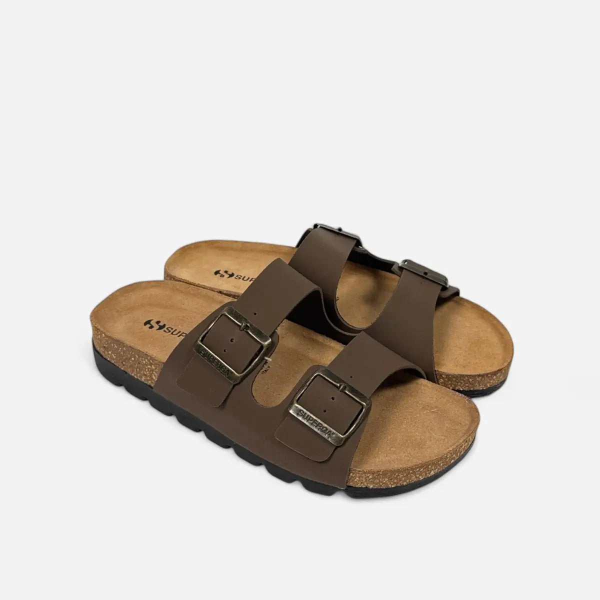 Superga Sandalo Platform donna doppia fibbia Nabuk Marrone