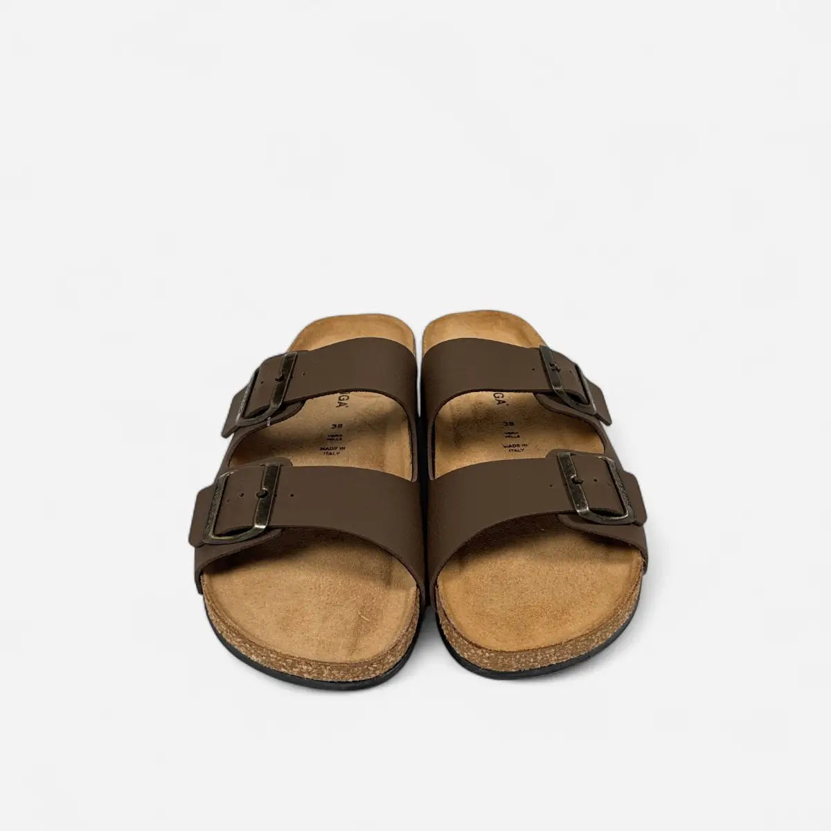 Superga Sandalo Platform donna doppia fibbia Nabuk Marrone