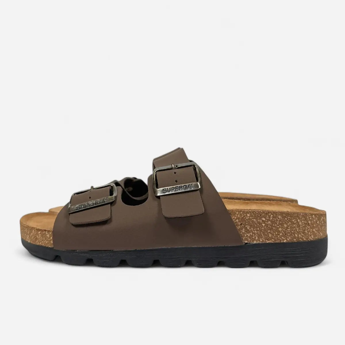 Superga Sandalo Platform donna doppia fibbia Nabuk Marrone