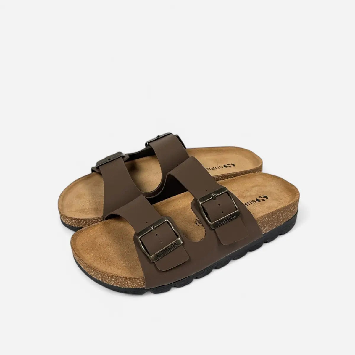 Superga Sandalo Platform donna doppia fibbia Nabuk Marrone