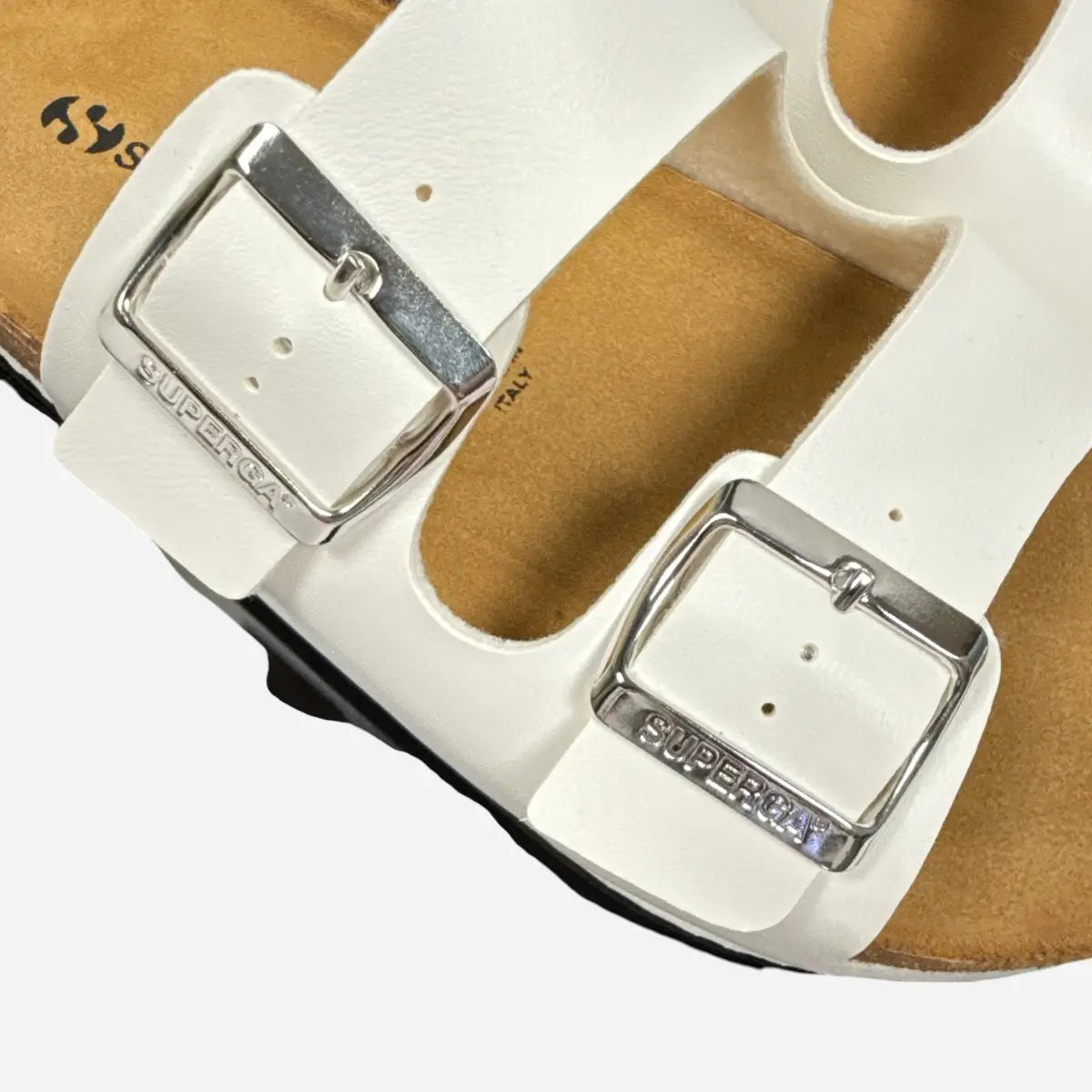 Superga Sandalo donna doppia fibbia Pelle Bianco