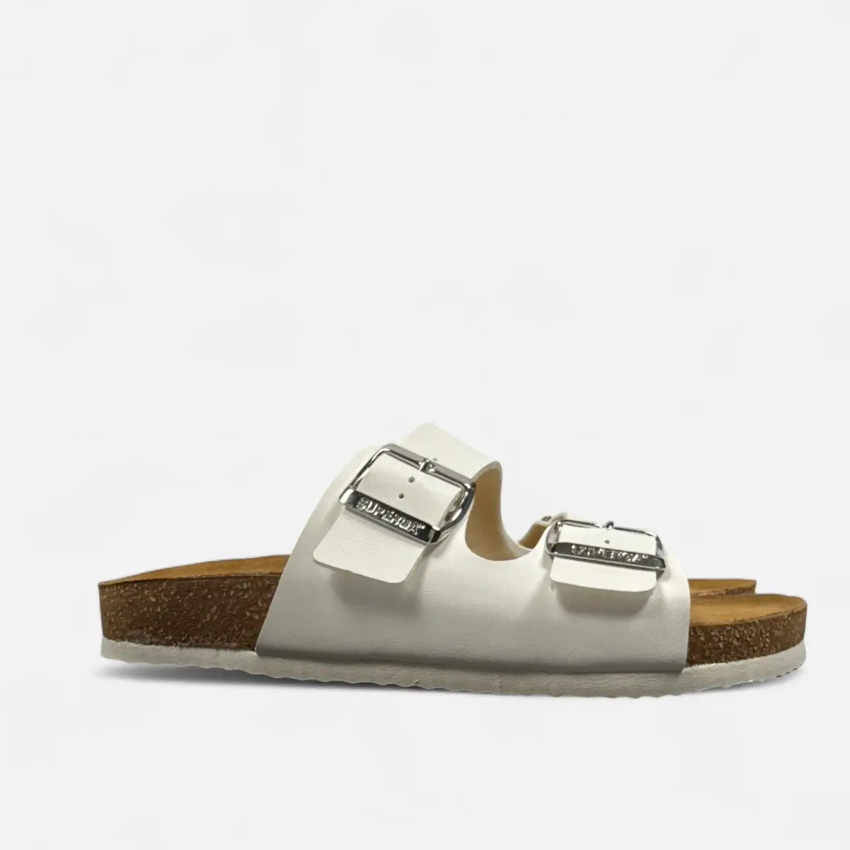 Superga Sandalo donna doppia fibbia Pelle Bianco