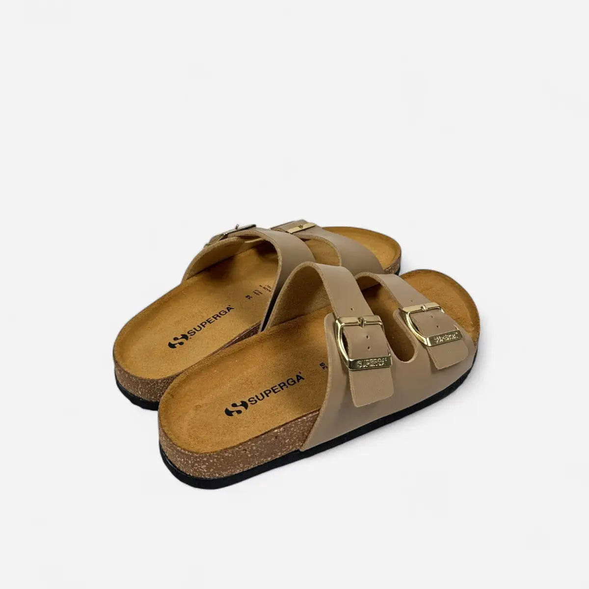 Superga Sandalo donna doppia fibbia Pelle Cuoio