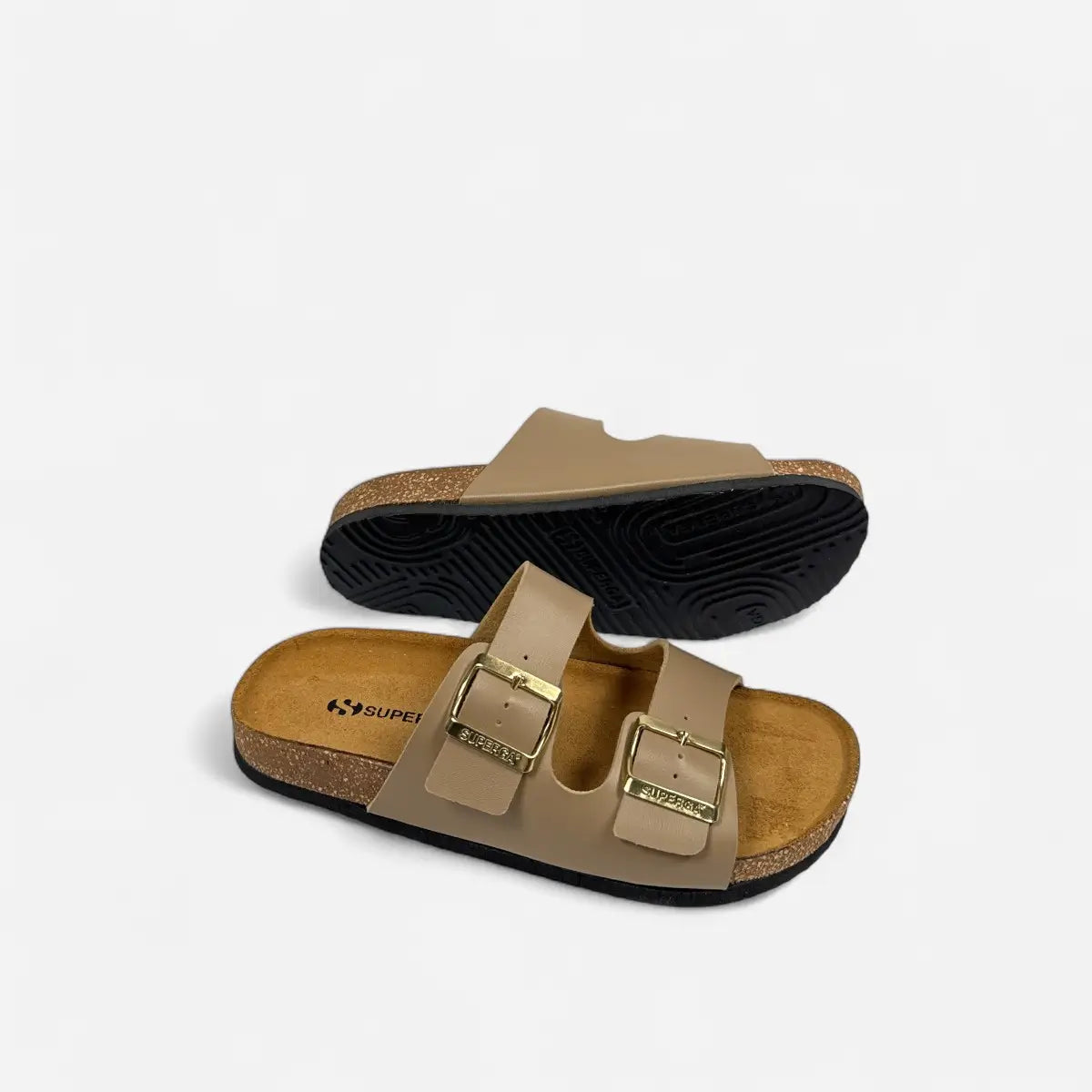 Superga Sandalo donna doppia fibbia Pelle Cuoio