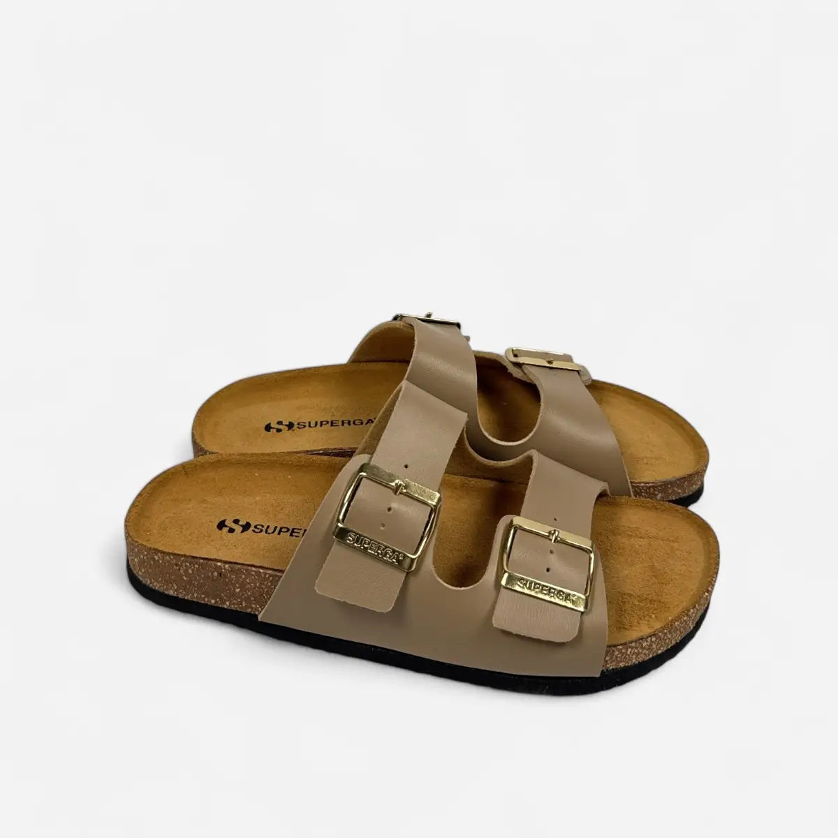 Superga Sandalo donna doppia fibbia Pelle Cuoio