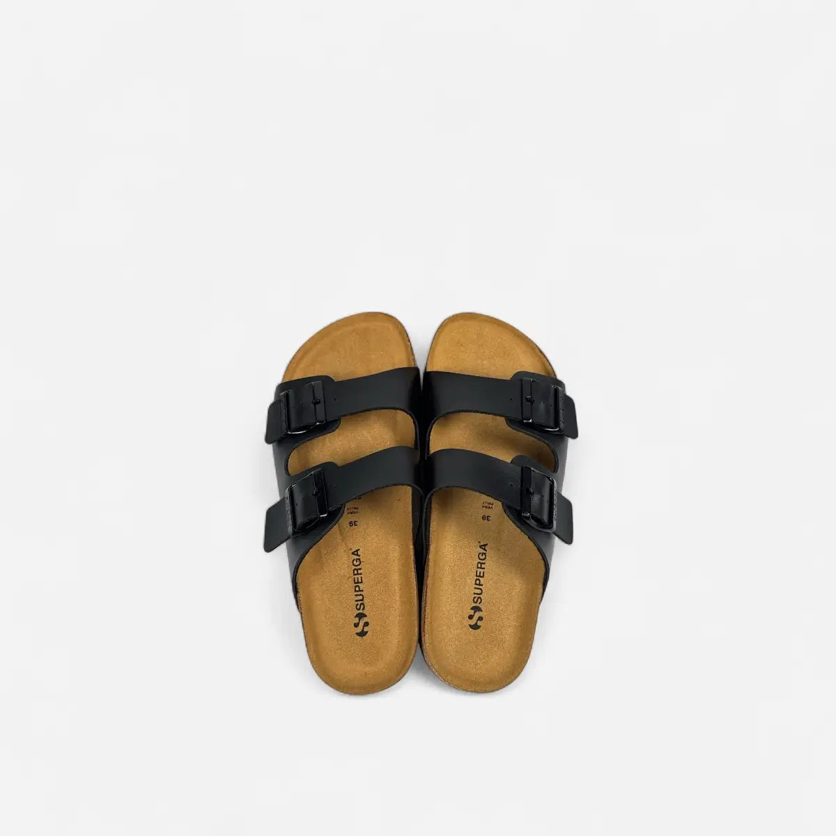 Superga Sandalo donna doppia fibbia Pelle Nero