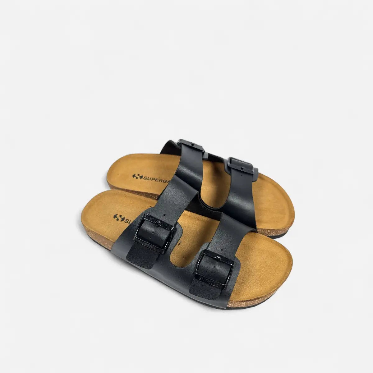 Superga Sandalo donna doppia fibbia Pelle Nero