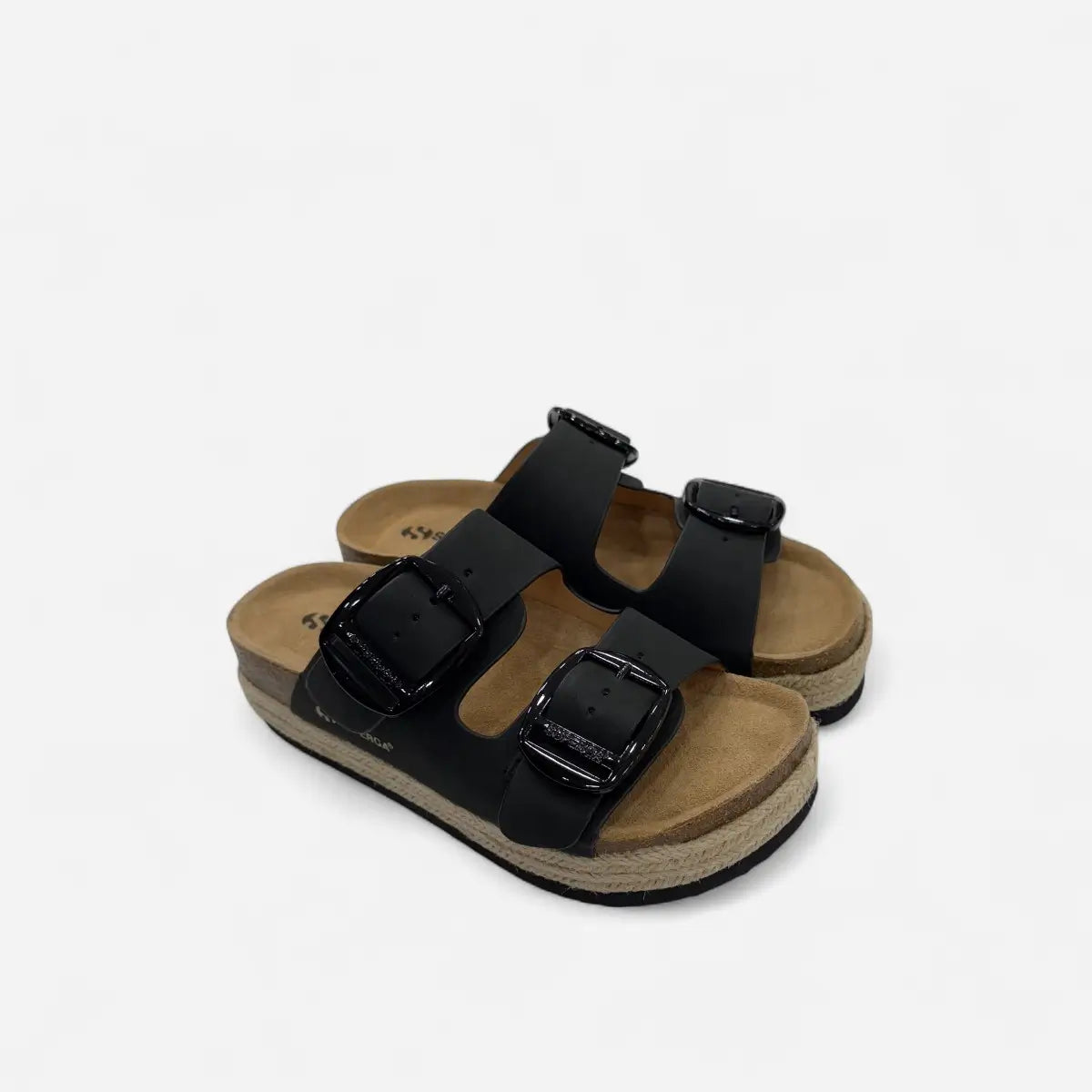 Superga Sandalo Platform donna doppia fibbia S11T228 Nero