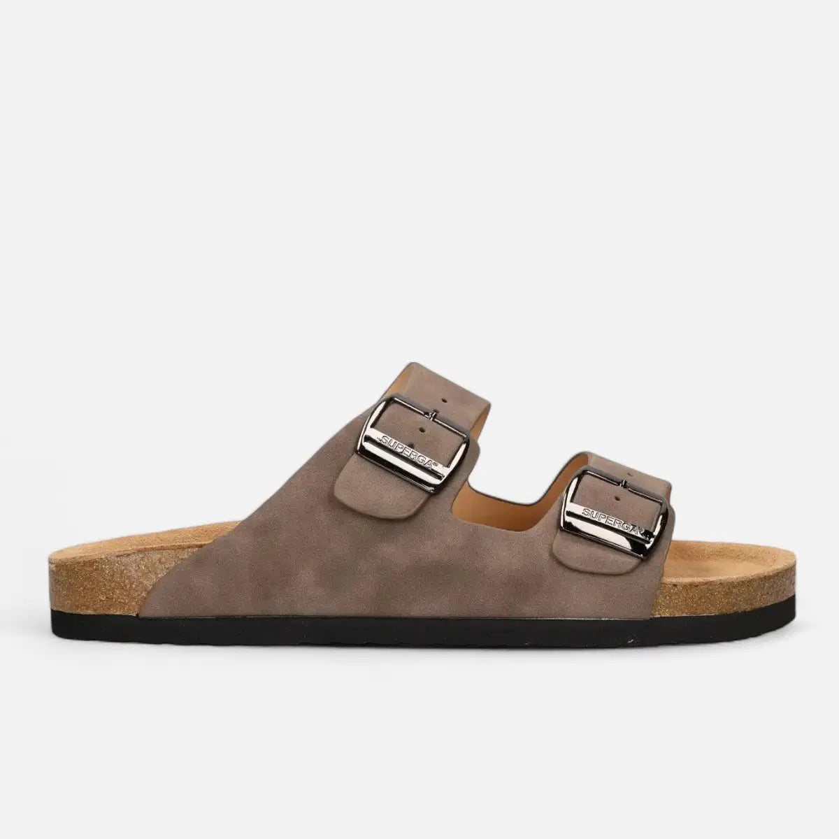 Superga Sandalo uomo doppia fibbia Nabuk Premium plantare morbido Cuoio