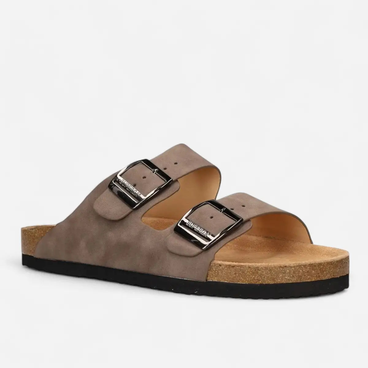 Superga Sandalo uomo doppia fibbia Nabuk Premium plantare morbido Cuoio