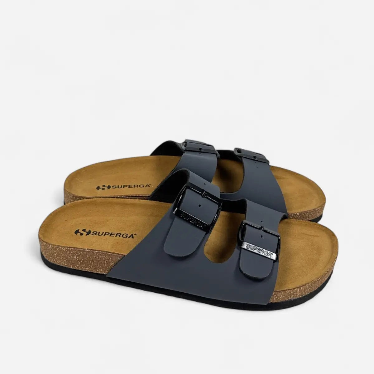 Superga Sandalo uomo doppia fibbia Nabuk Blu