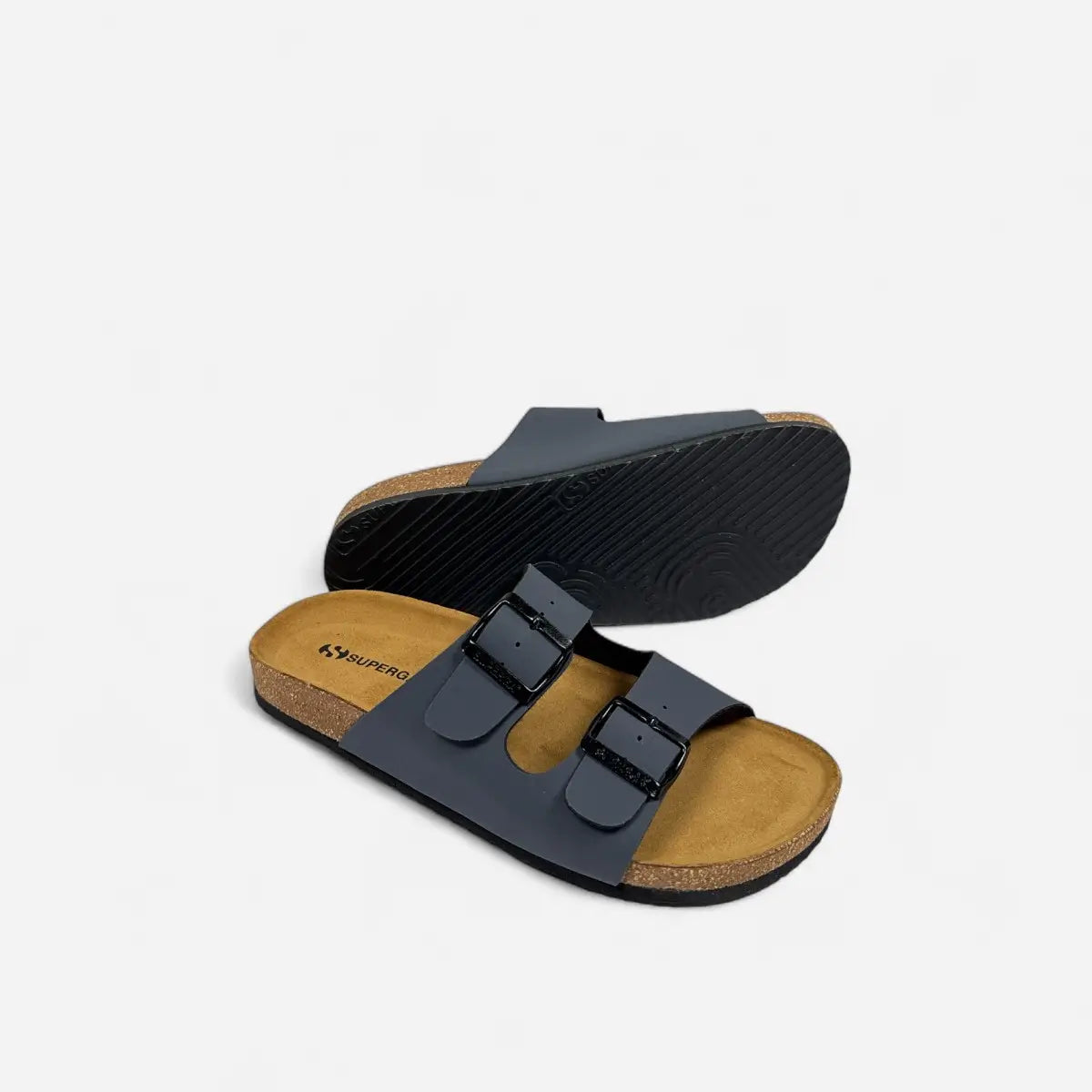 Superga Sandalo uomo doppia fibbia Nabuk Blu