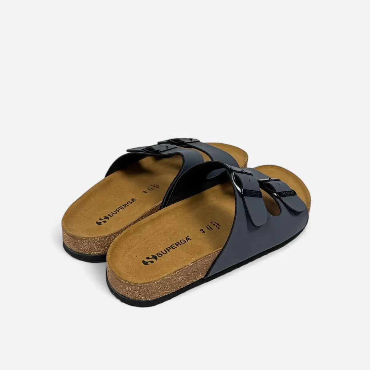 Superga Sandalo uomo doppia fibbia Nabuk Blu