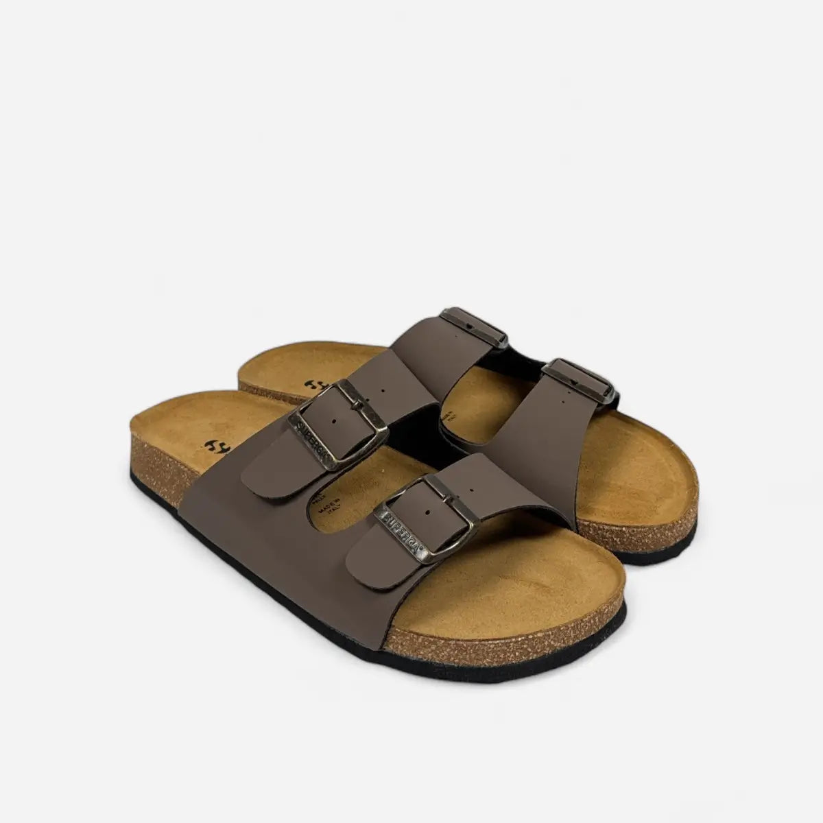 Superga Sandalo uomo doppia fibbia Nabuk Cuoio