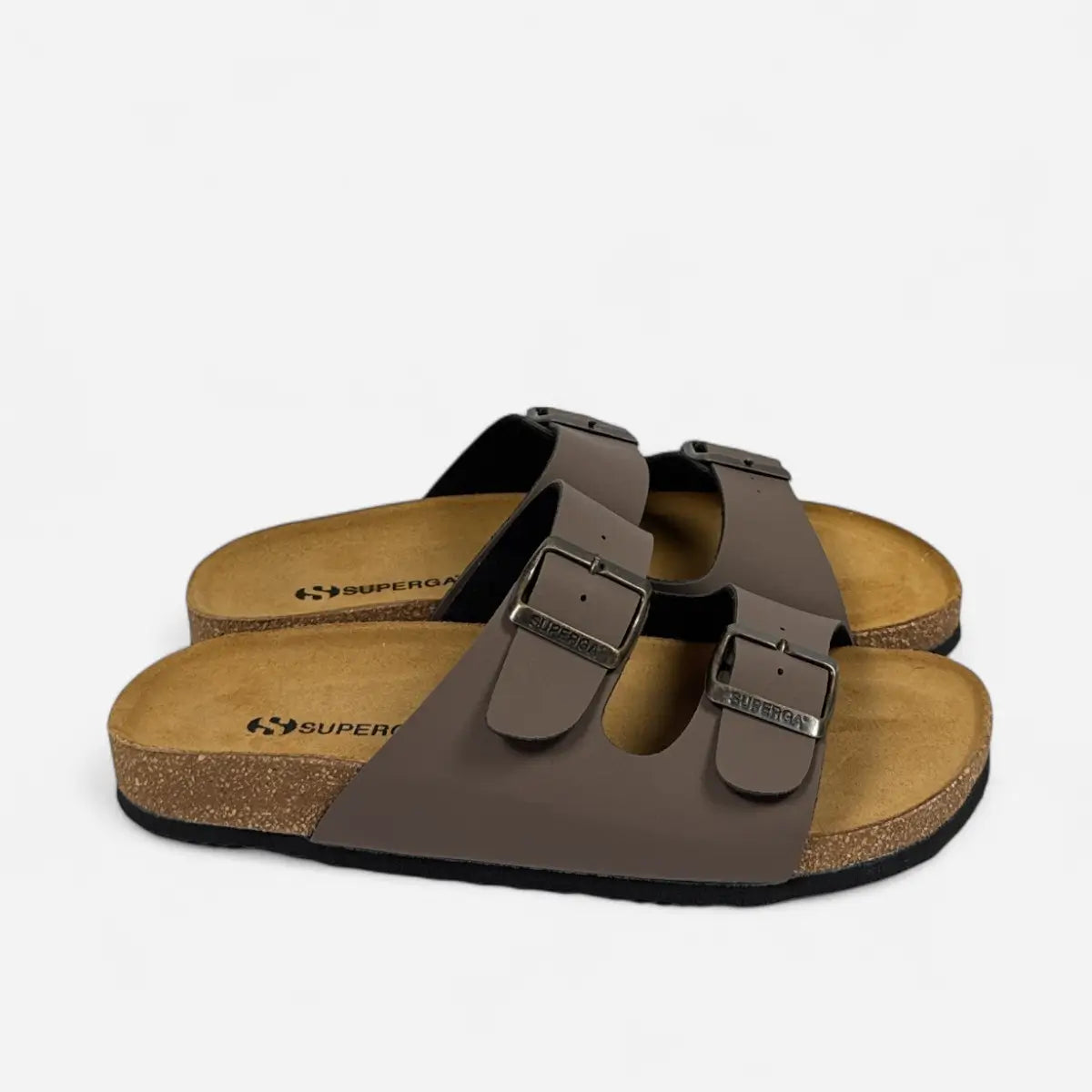 Superga Sandalo uomo doppia fibbia Nabuk Cuoio