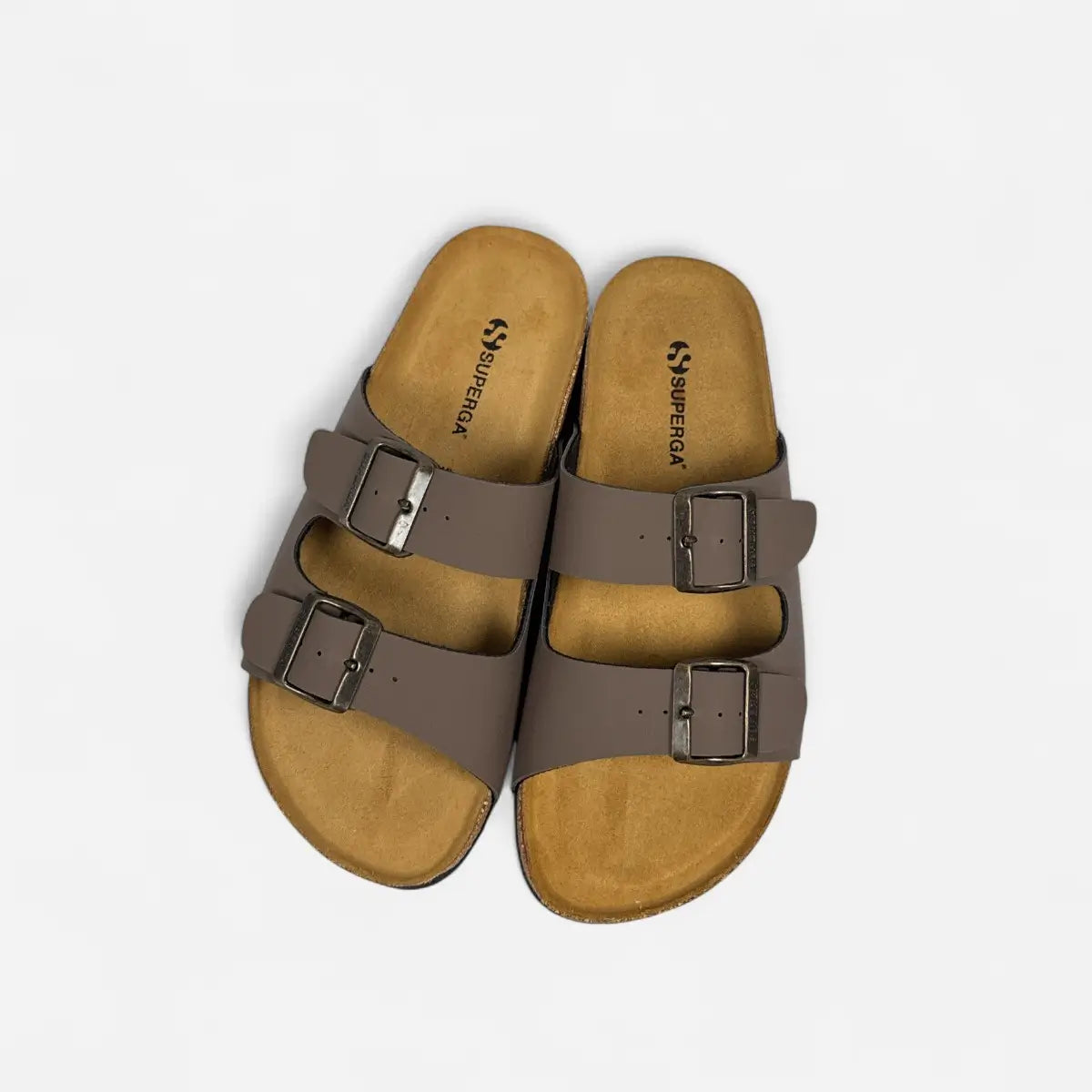 Superga Sandalo uomo doppia fibbia Nabuk Cuoio