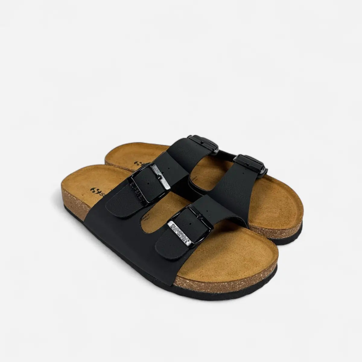 Superga Sandalo uomo doppia fibbia Nabuk Nero