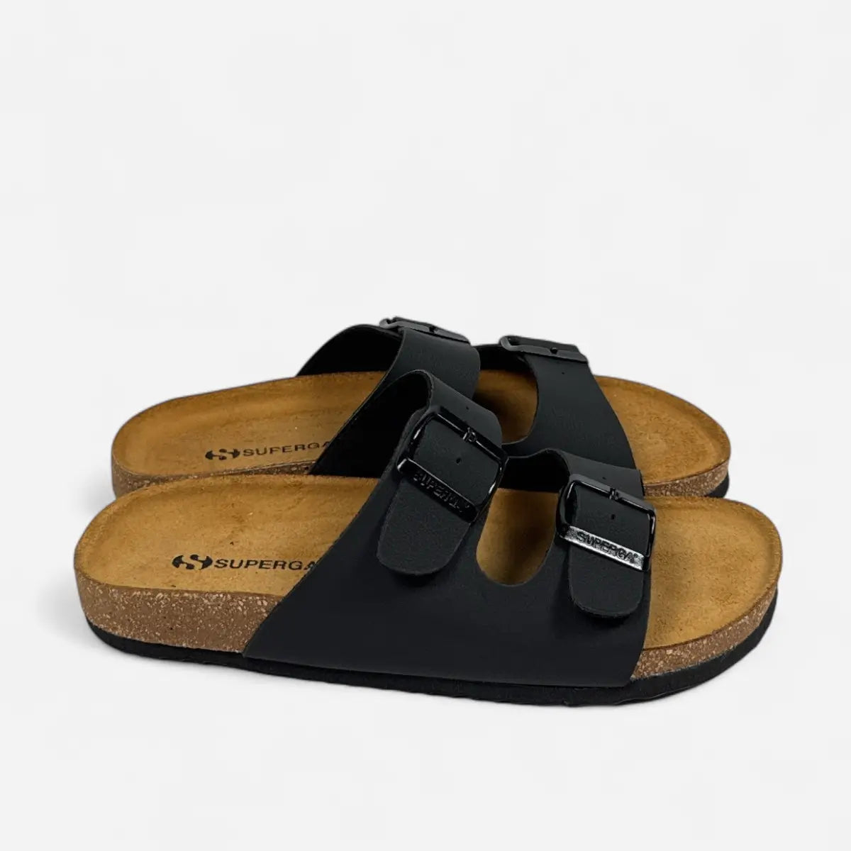 Superga Sandalo uomo doppia fibbia Nabuk Nero