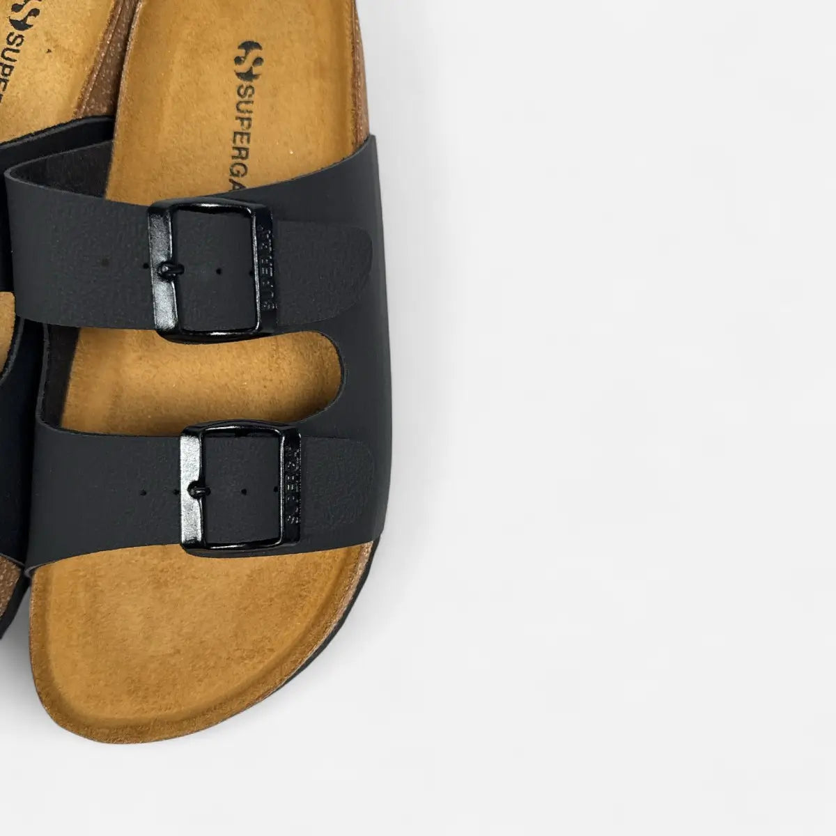 Superga Sandalo uomo doppia fibbia Nabuk Nero