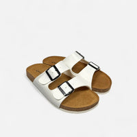 Superga Sandalo uomo doppia fibbia Pelle Bianco