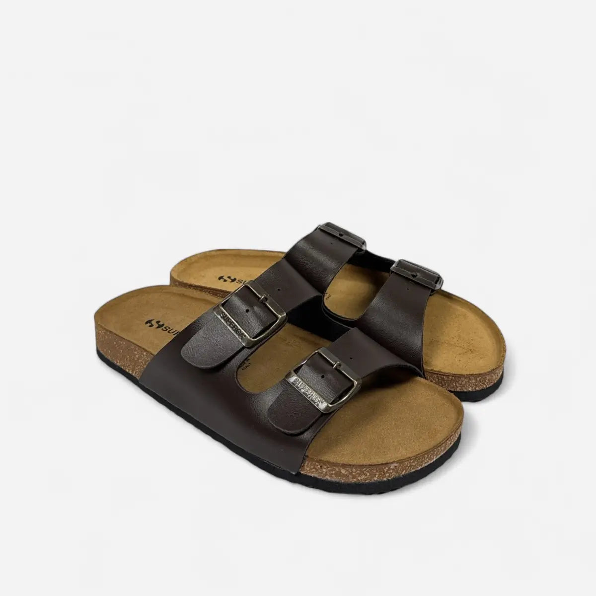 Superga Sandalo uomo doppia fibbia Pelle Marrone