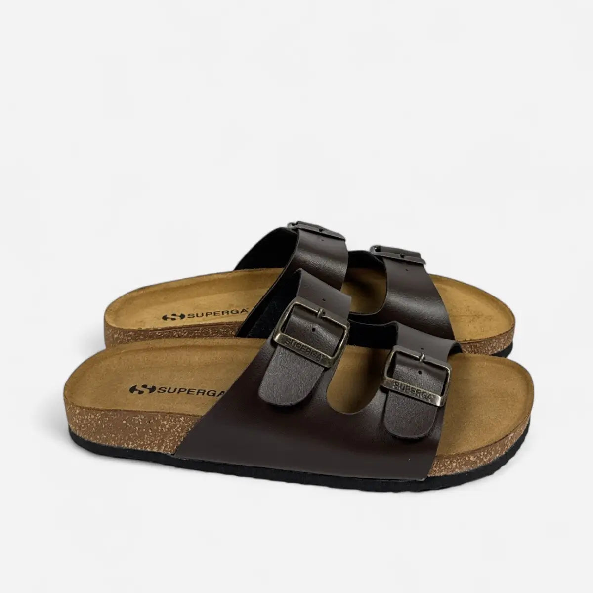 Superga Sandalo uomo doppia fibbia Pelle Marrone