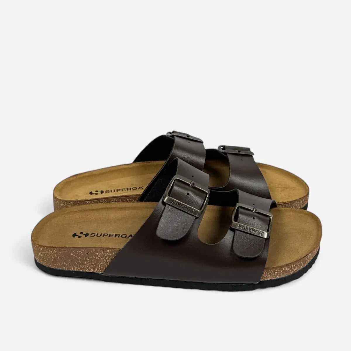 Superga Sandalo uomo doppia fibbia Pelle Marrone