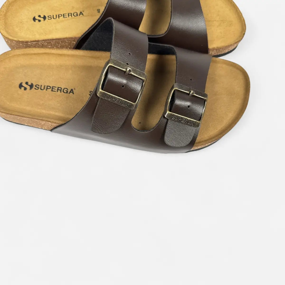 Superga Sandalo uomo doppia fibbia Pelle Marrone