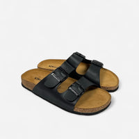 Superga Sandalo uomo doppia fibbia Pelle Nero