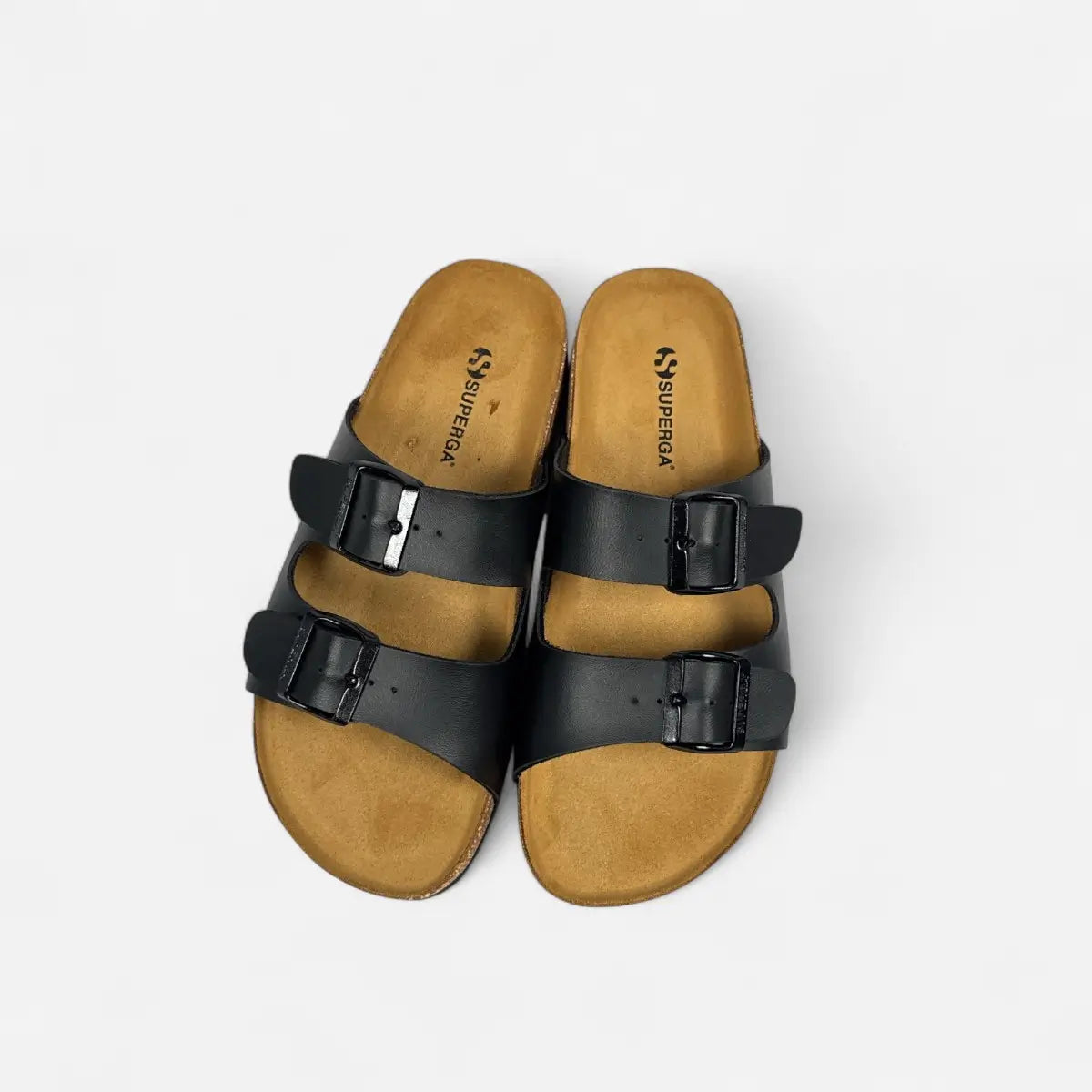 Superga Sandalo uomo doppia fibbia Pelle Nero