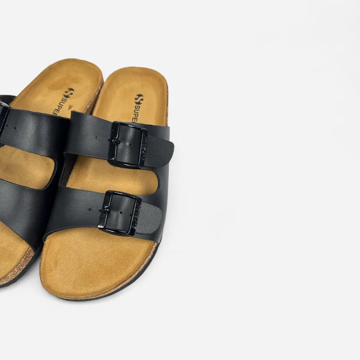 Superga Sandalo uomo doppia fibbia Pelle Nero