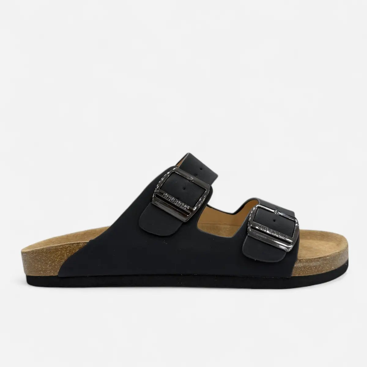 Superga Sandalo uomo doppia fibbia Nabuk Premium plantare morbido Nero