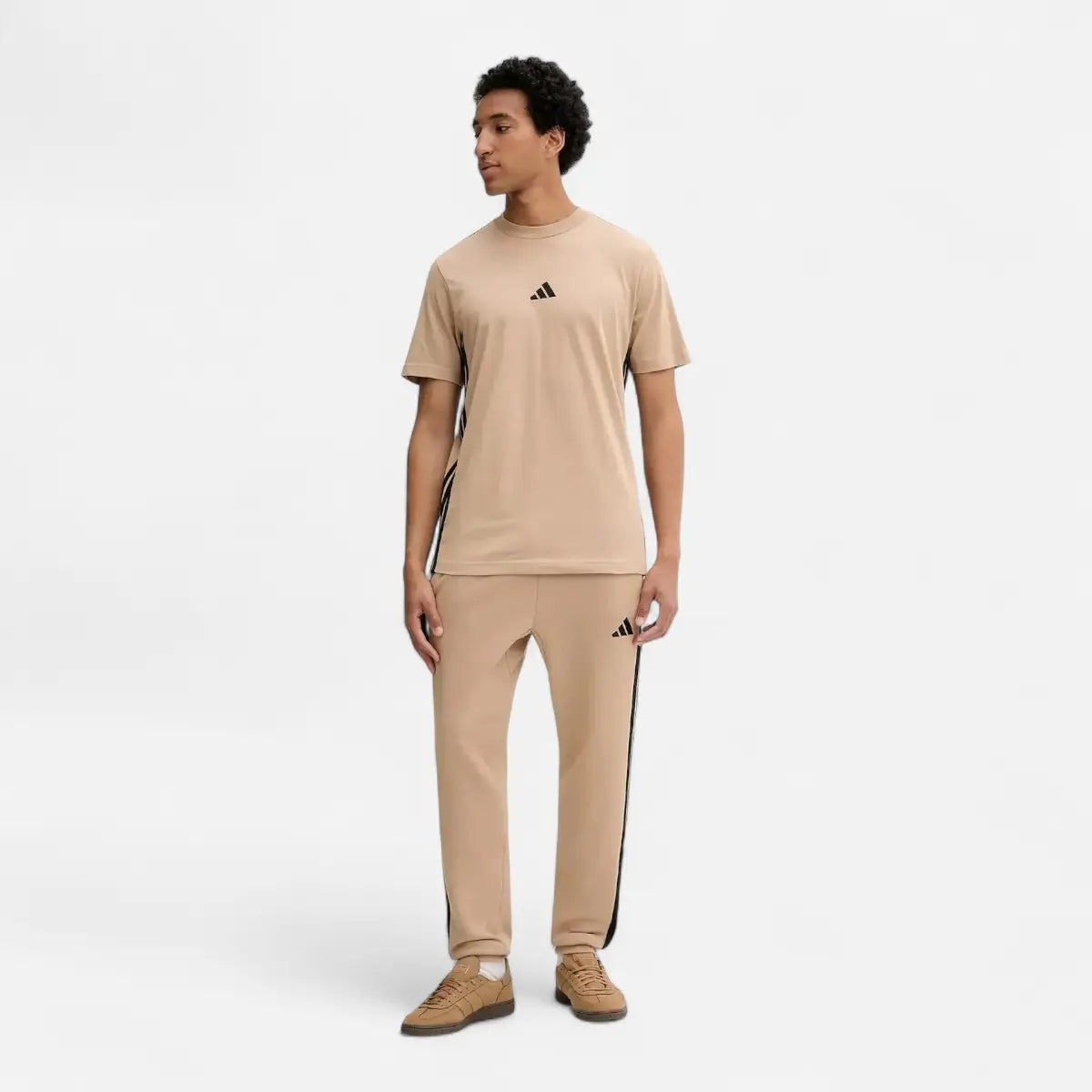 Adidas Tuta Colorblock Fleece 3 stripes FL beige